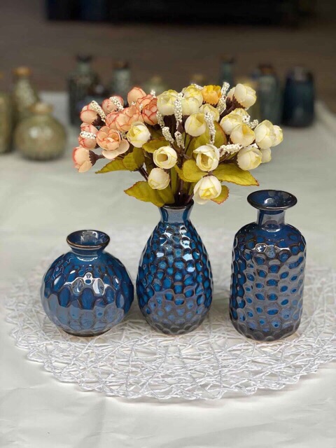 Bộ 3 lọ hoả biến cực xinh Bát Tràng
