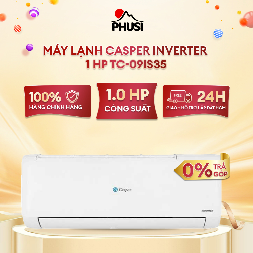 Máy lạnh/ điều hòa casper inverter 1 hp tc-09is35 - hàng chính hãng - kích hoạt bh điện tử