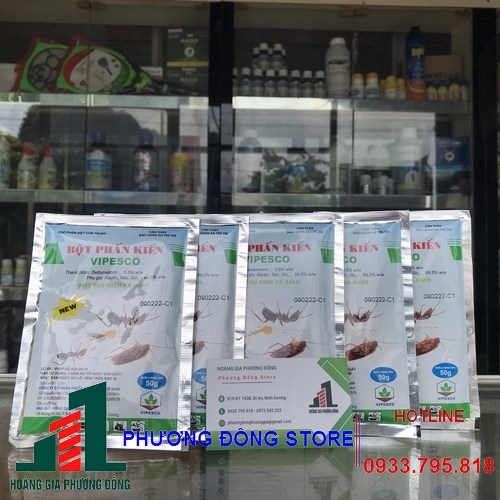 Phấn kiến bột - bột phấn kiến vipesco diệt côn trùng (Gói 50g)