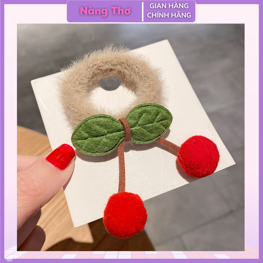Dây Cột Tóc Cho Bé Chùm Cherry Xinh Xắn
