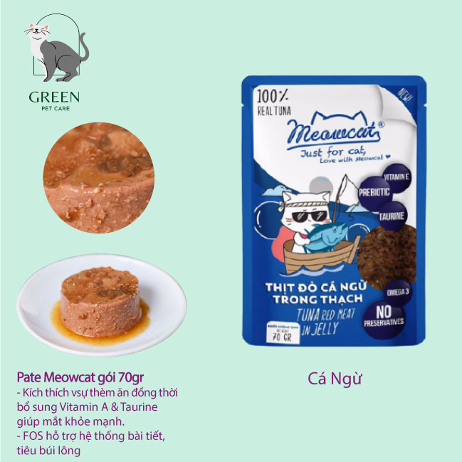 Pate Meowcat cho mèo đủ vị gói 70gr