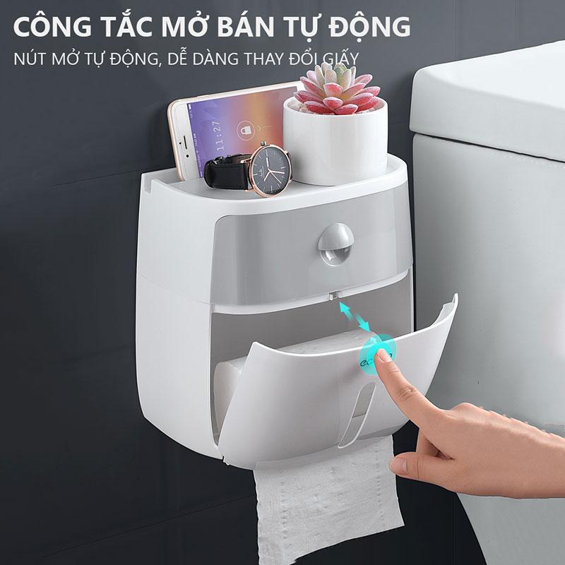 Hộp đựng giấy vệ sinh 2 ngăn ECOCO 9233