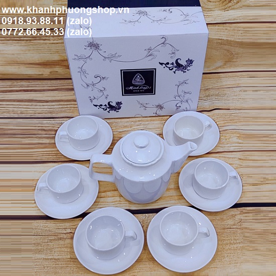 bộ ấm trà gốm sứ Minh Long - bộ ấm trà gốm sứ