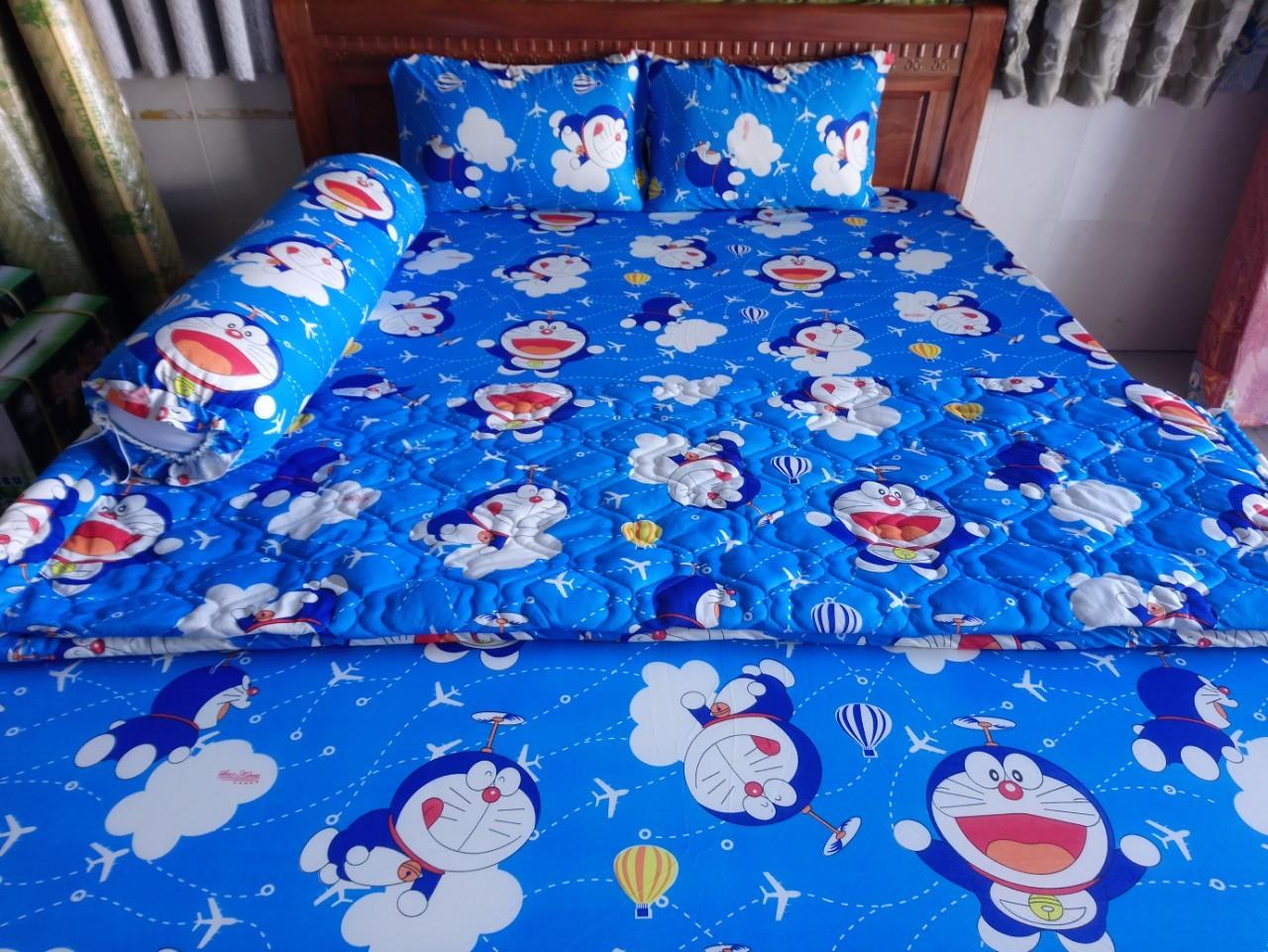 Bộ drap thun Hàn Quốc loại 1 có mền 1m8 x 2m ( 1 dra + 1 chăn chần bông + 3 áo gối)