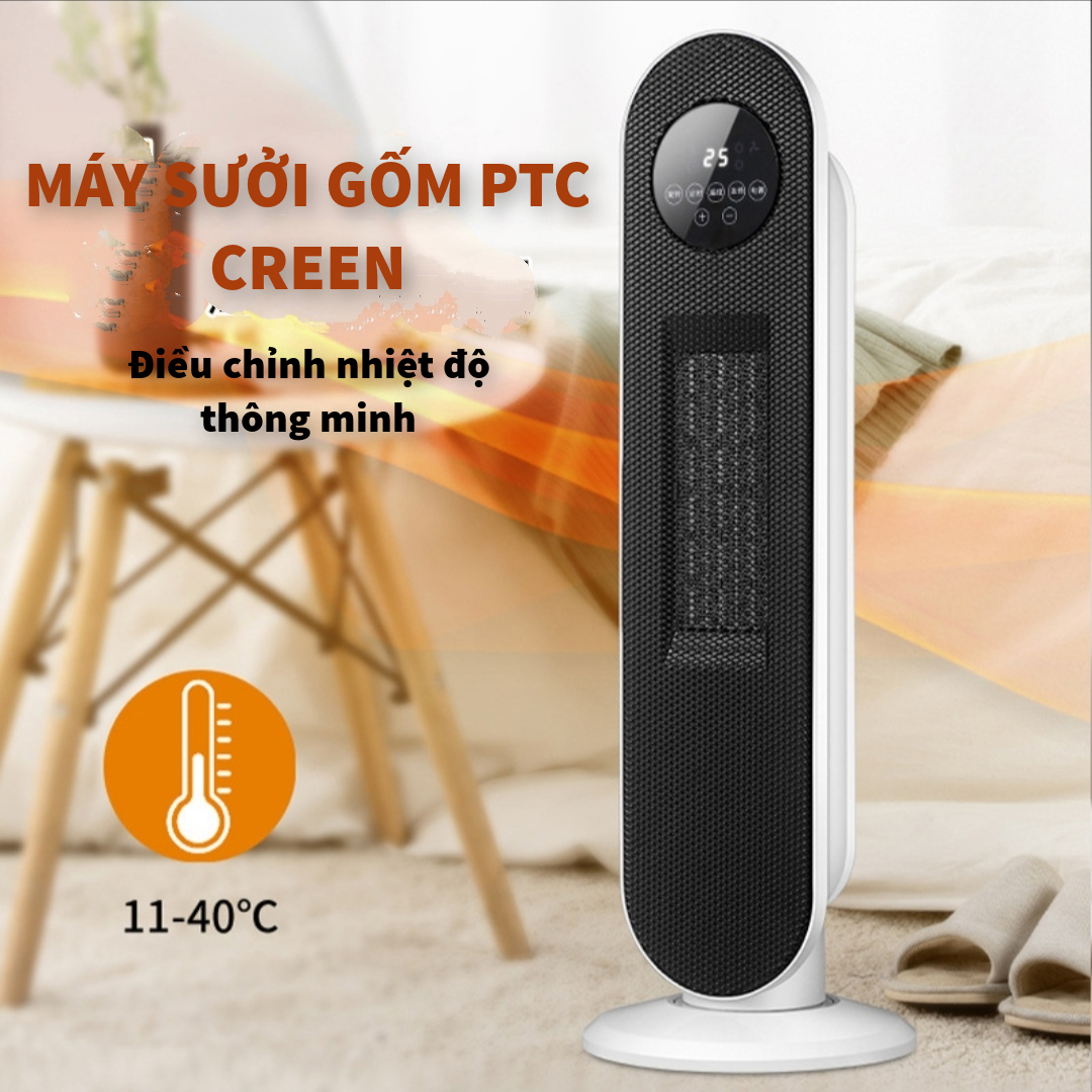 Máy sưởi gốm PTC cao cấp, máy sưởi gốm Creen bảo hành 12 tháng