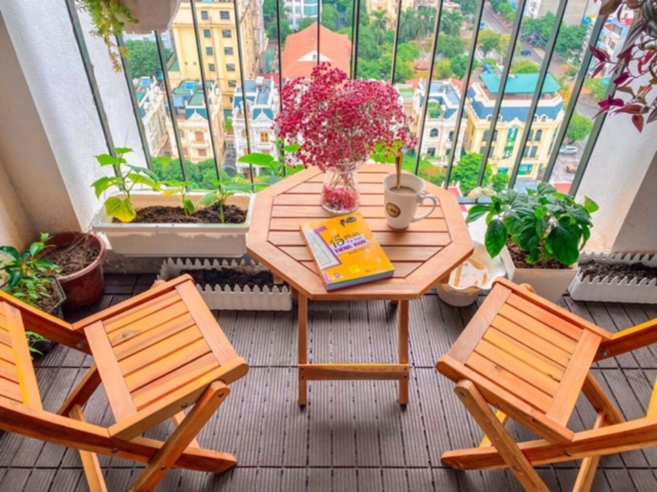 Bộ bàn ghế gỗ cafe