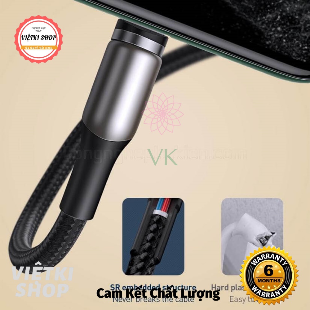 (Giá Hủy Diệt) Cáp sạc từ - cáp sạc nam châm Baseus bọc kẽm- Thương hiệu Baseus
