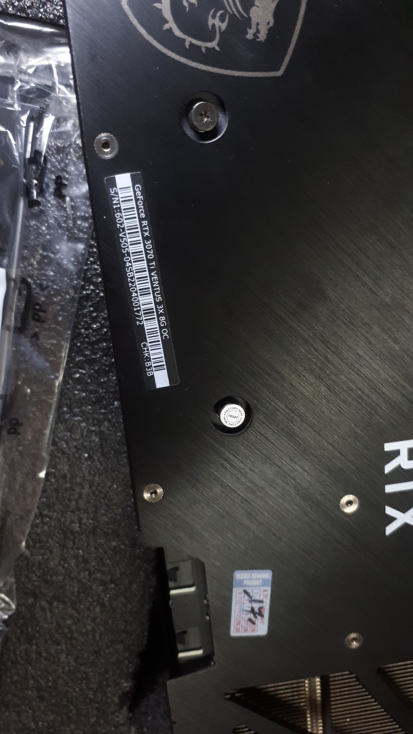 Card màn hình MSI RTX 3070Ti VENTUS 3X