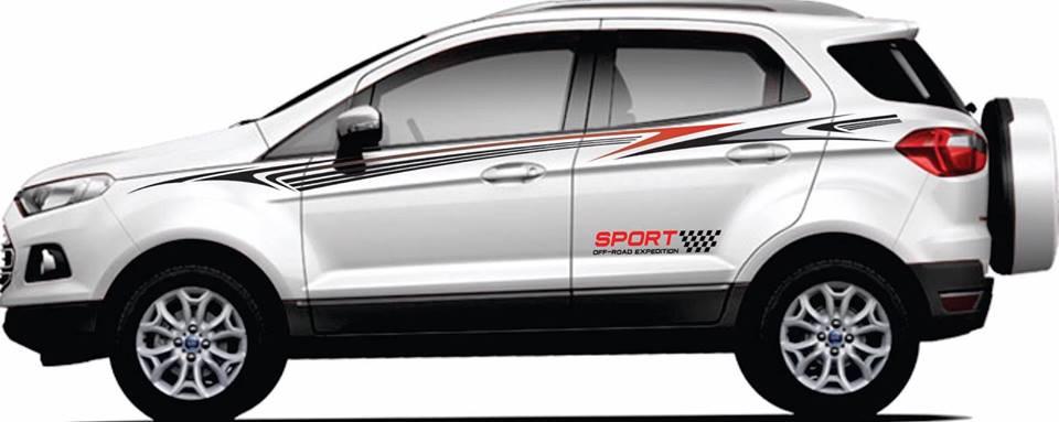 Tem Dán Xe Ford Ecosport Đen Đỏ