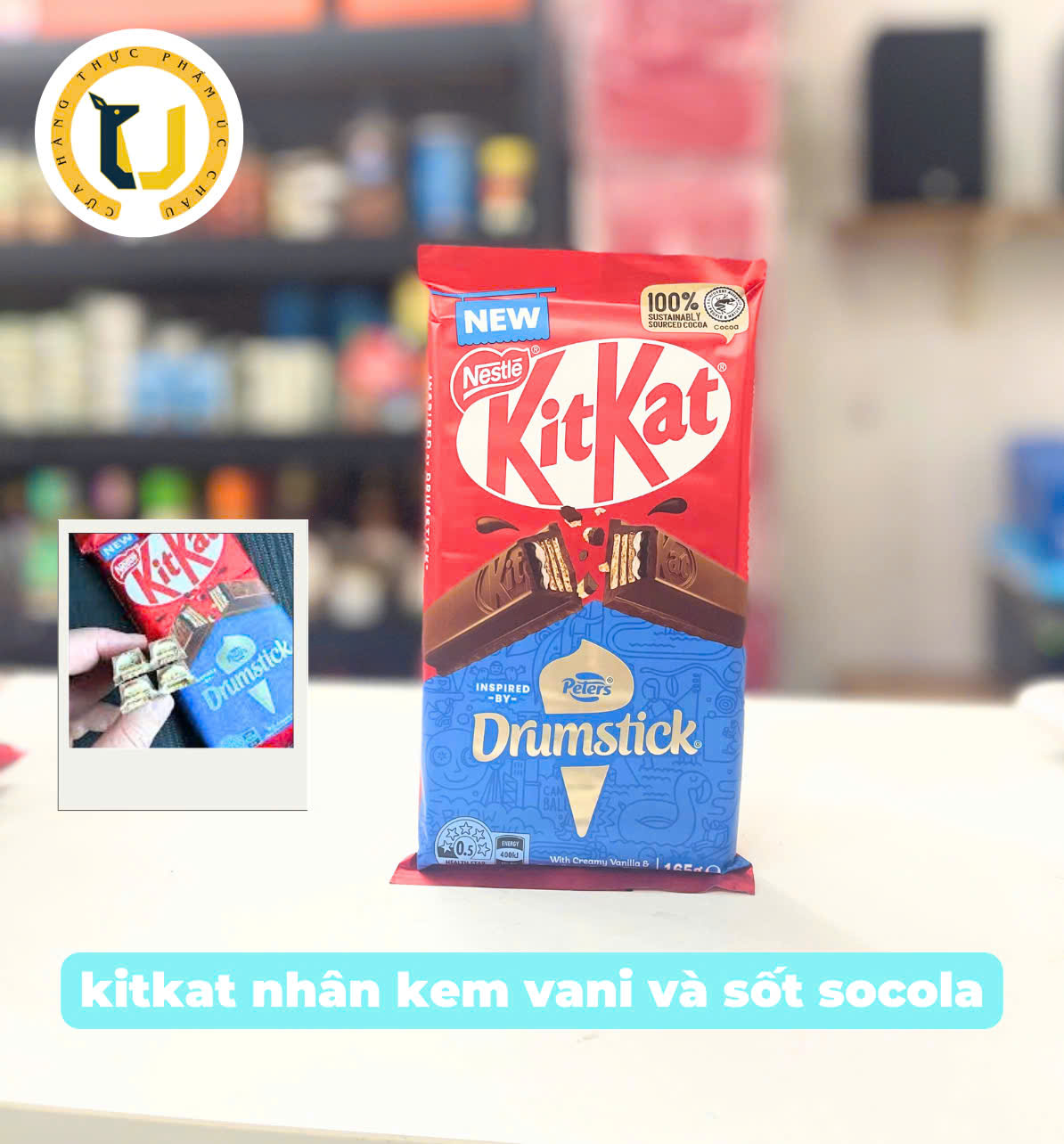 (HÀNG ÚC) Kẹo Socola thanh KITKAT nhiều vị NESTLE KITKAT Chocolate Bars