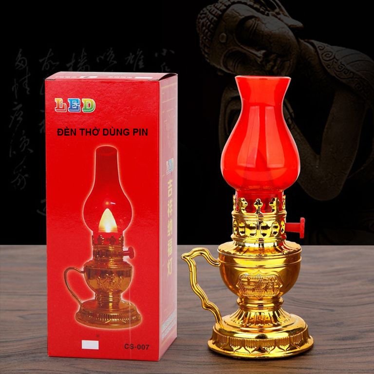 Đèn để bàn thờ, đèn dầu pin, đèn thờ vĩnh cửu, đèn thờ LED hình đèn dầu cổ điển