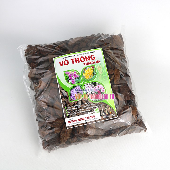 Vỏ thông đã qua xử lí kích thước 1x2cm gói 1kg
