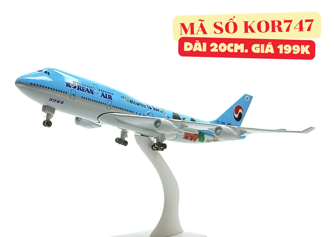 Mô hình máy bay dân dụng kích thước 20cm chất liệu kim loại bền đẹp