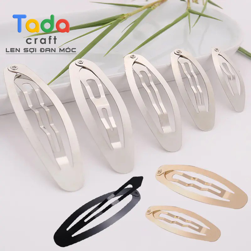 10 kẹp bầu, phôi kẹp elip làm kẹp tóc handmade size 5.0cm/6.0cm