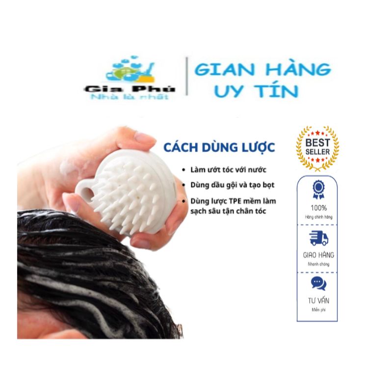 Combo 4 lược gội đầu massage da đầu bằng SILICON