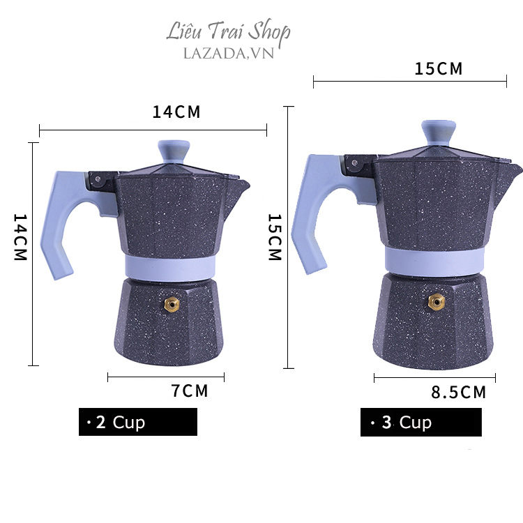 Ấm moka pot pha cà phê cà phê bình moka pot 2cup 80ml vân đá phong cách Ý