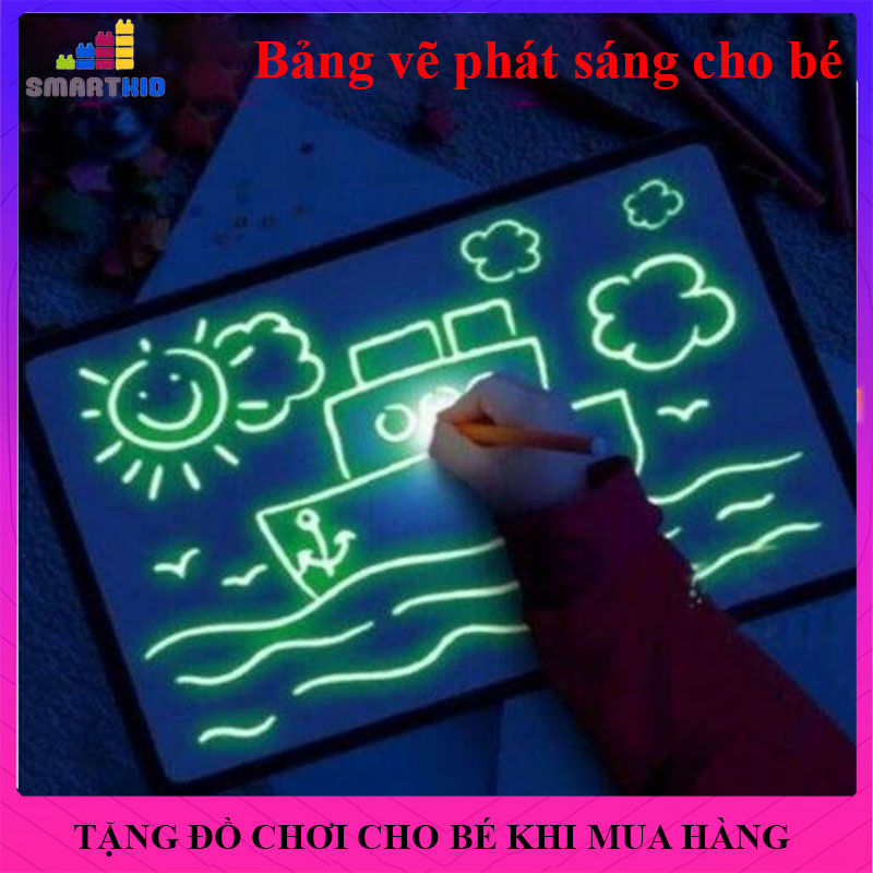Đồ Chơi Trẻ Em, Bảng Led Huỳnh Quang Cho Bé, Bảng Viết Dạ Quang Phát Sáng
