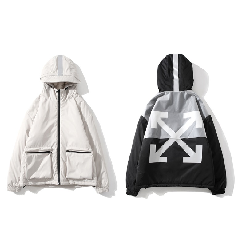 Off White 3M reflection thickened padded jacket