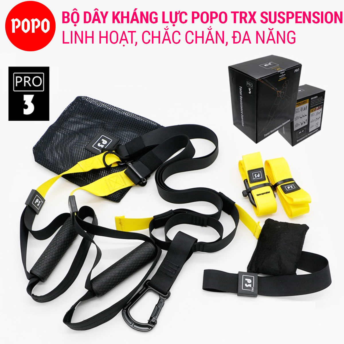 Bộ dây tập kháng lực đa năng GYM & YOGA - THE TRX PRO P3