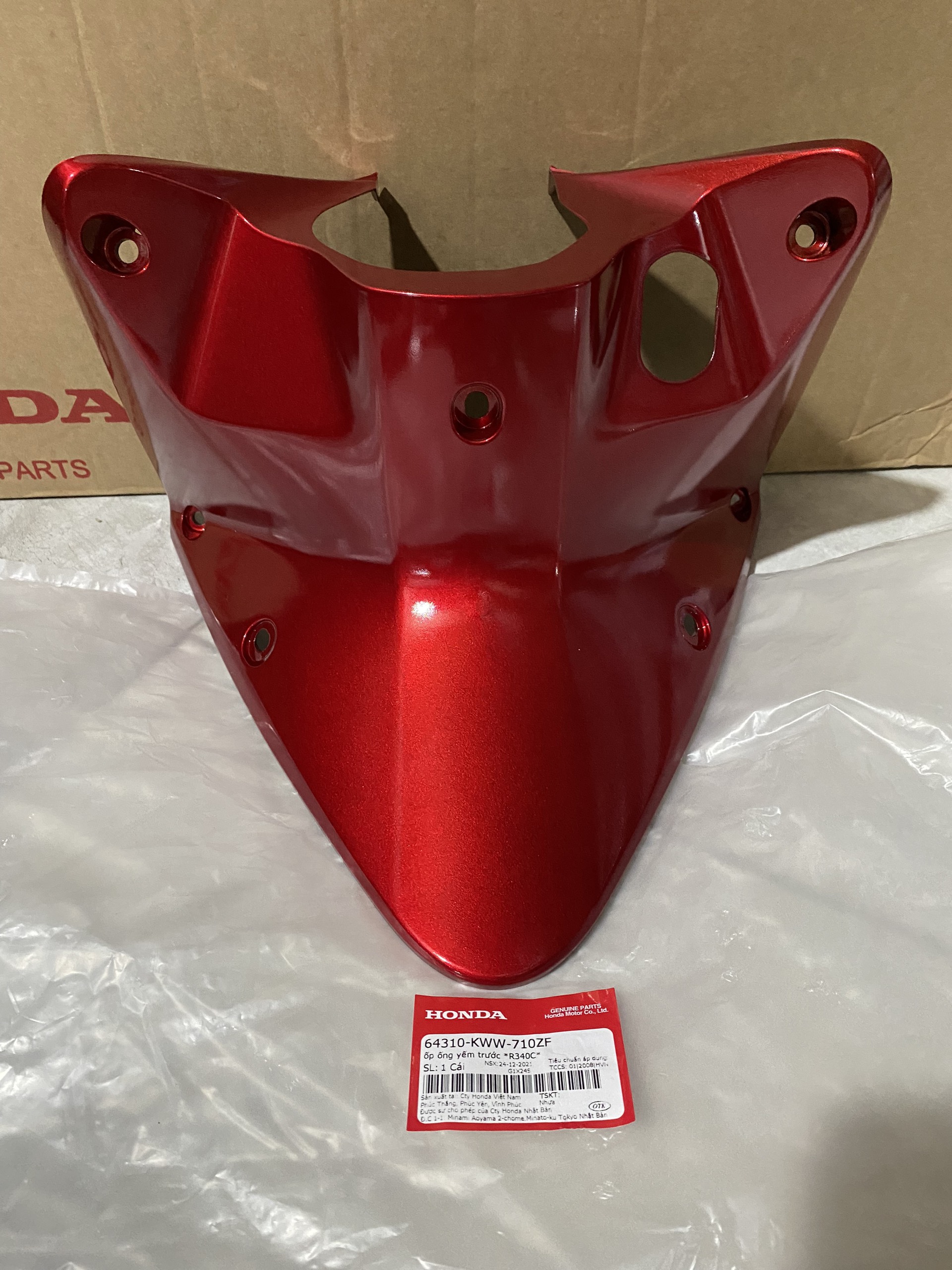 Ốp ổ khóa, ốp ống yếm trước wave rsx 110 2010 màu đỏ tươi