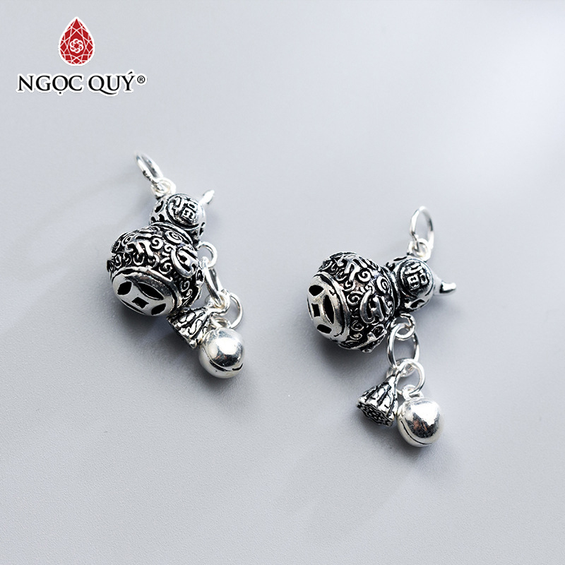 [HCM]Charm bạc hình hồ lô mặt treo - Ngọc Qúy Gemstones