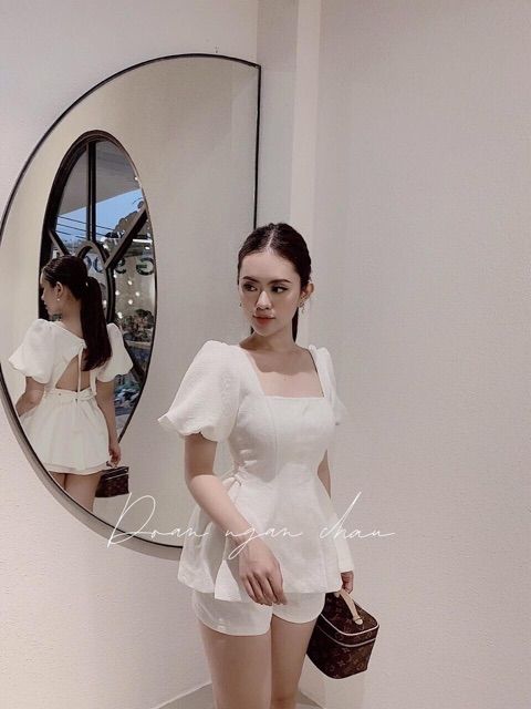 [HCM]Set áo cột nơ phối quần hot trend