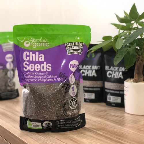 【NHẬP KHẨU】Hạt Chia Úc 1KG Absolute Organic MỚI NHẤT !