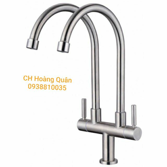 Vòi chậu rửa chén đôi Inox 304 - Vòi chén đôi
