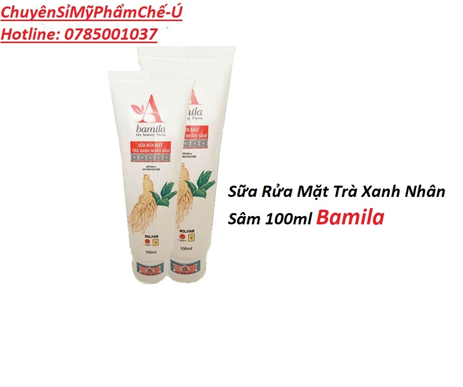 Sữa Rửa Mặt Trà Xanh Nhân Sâm 100ML Bamila