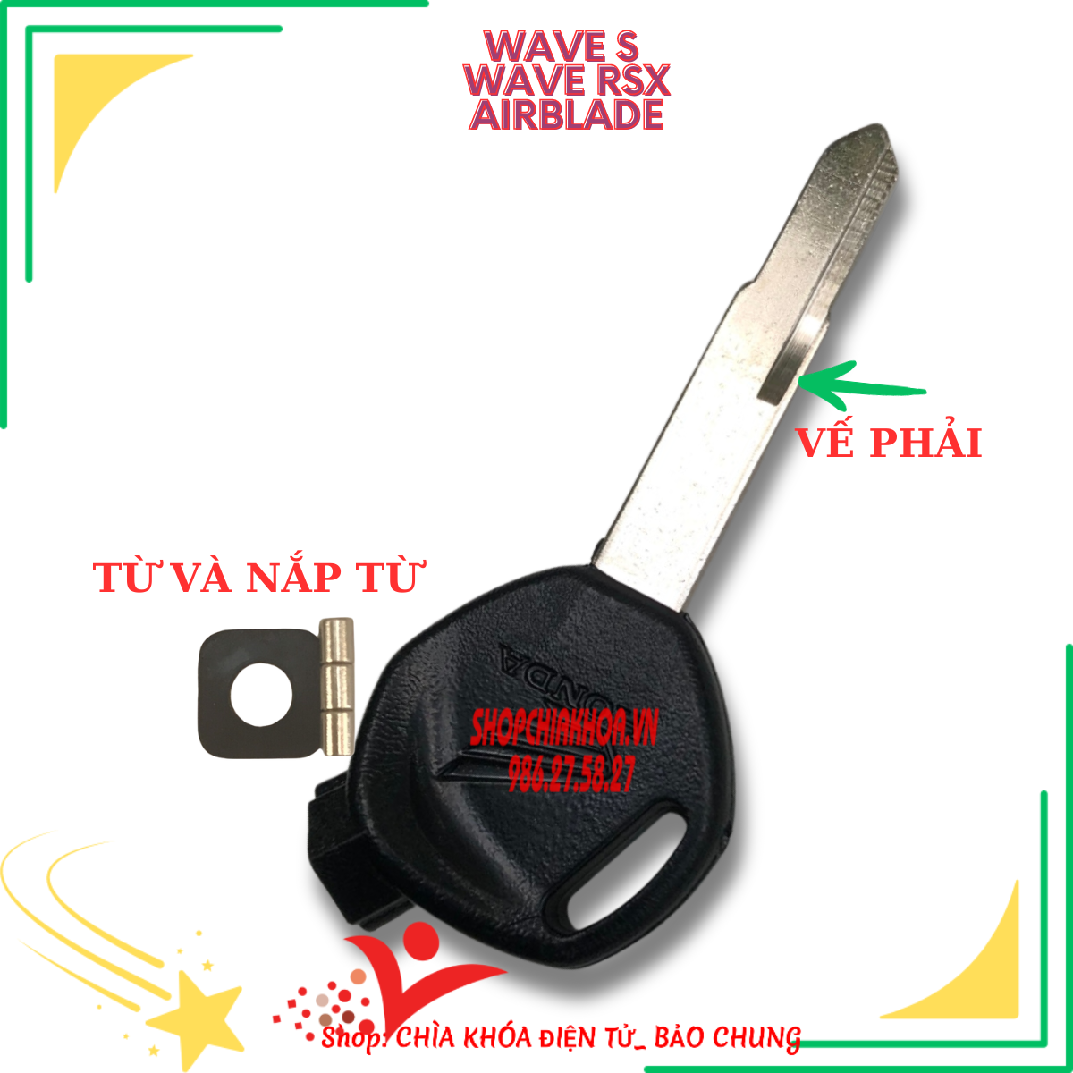 Chìa khóa từ 5 bi xe wave s, rsx, airblade( có bi từ đi kèm)