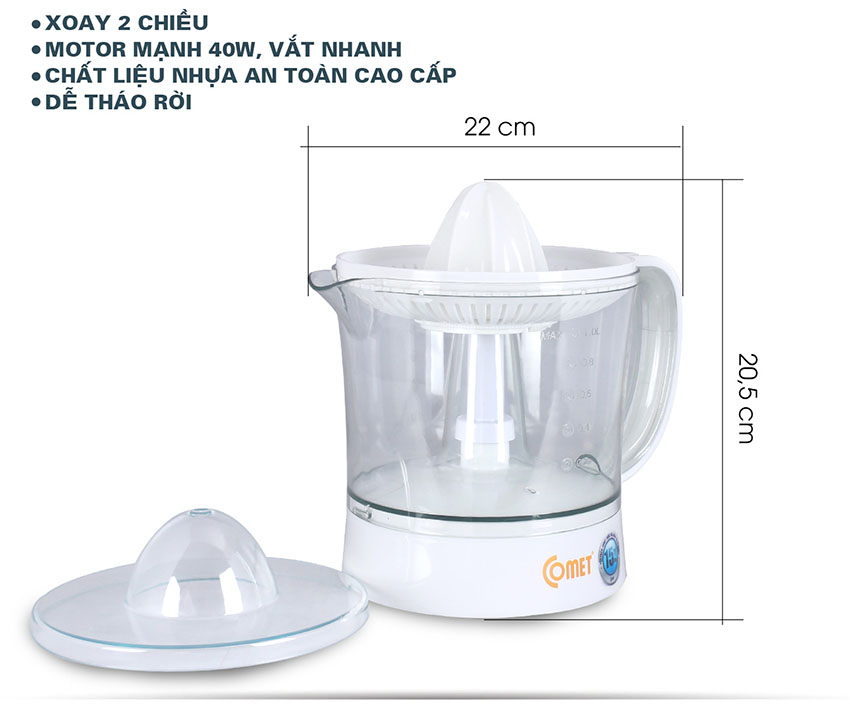 MÁY VẮT CAM 1 LÍT COMET CM9922 / CM9929
