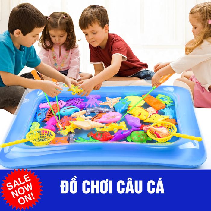 Đồ chơi trẻ em an toàn, Bộ Đồ Chơi Câu Cá 25 Món Kèm Bể Phao Cho Bé tạo không gian vui chơi thỏa thích cho bé, Giúp bé yêu phát triển nhạy bén hơn -giảm tới 50%
