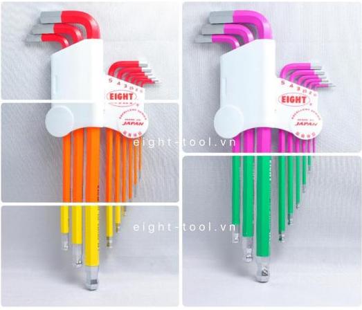 [HCM]Bộ lục giác màu TLC-S9N Eight Nhật (Màu tím xanh dương xanh lá vàng cam đỏ)