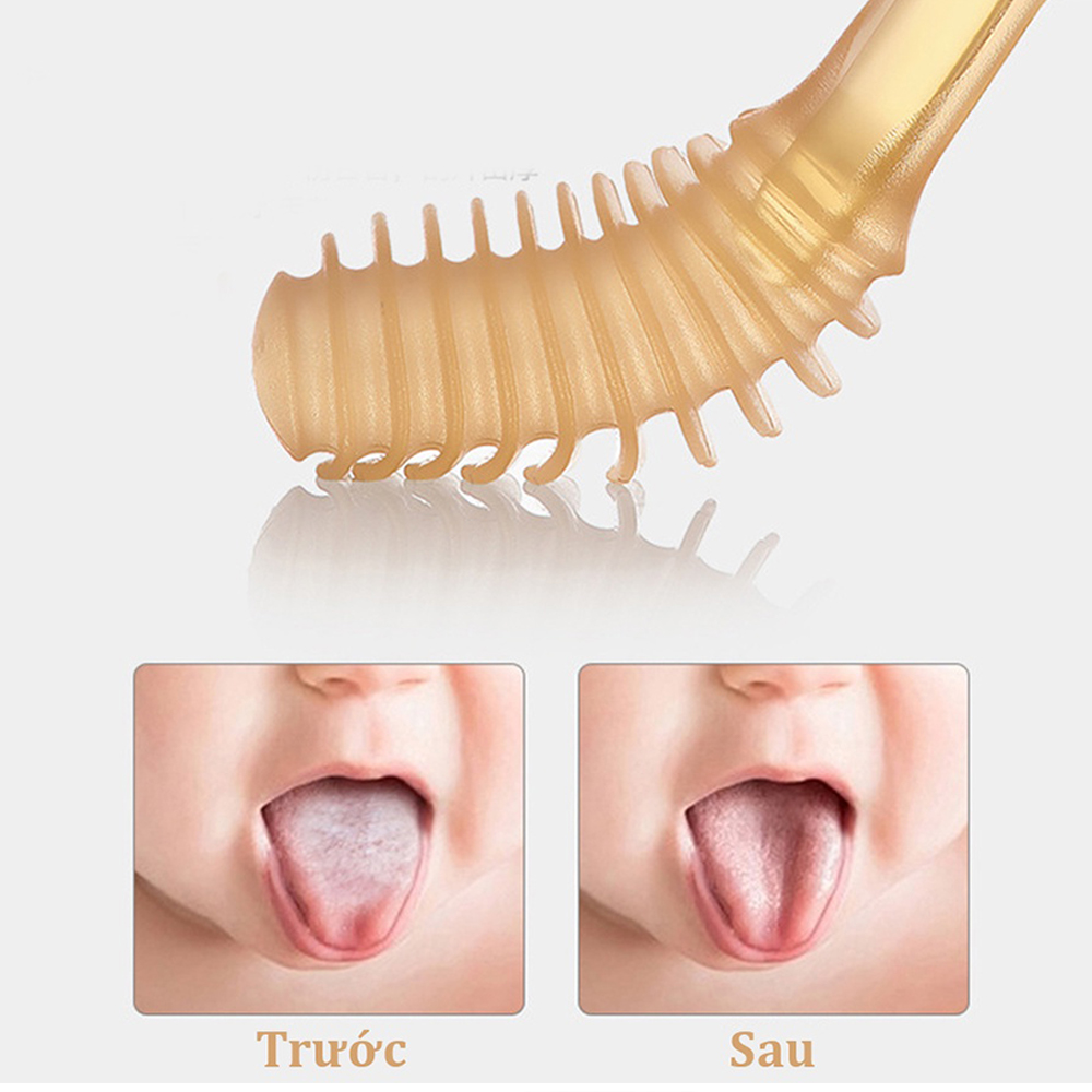 Set rơ lưỡi và bàn chải đánh răng silicon cho bé từ 0 - 18 tháng
