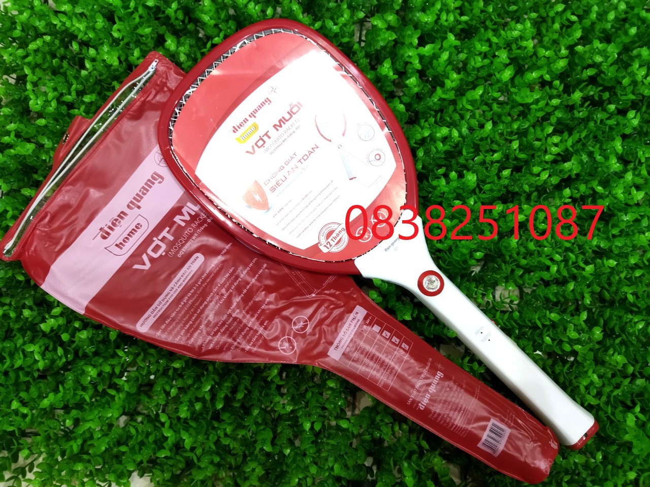 Vợt muỗi Điện Quang ĐQ EMR02 WR (Trắng - Đỏ)