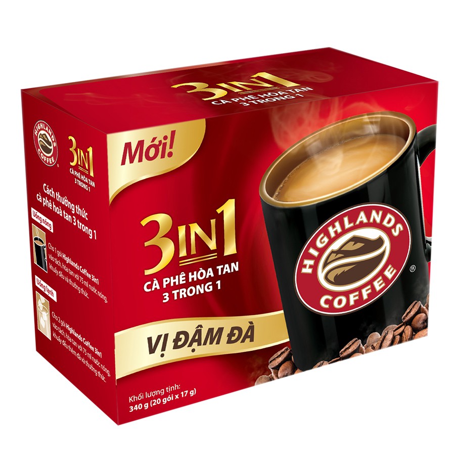 Cà phê hòa tan 3in1 Highlands Coffee (20 gói x 17g)