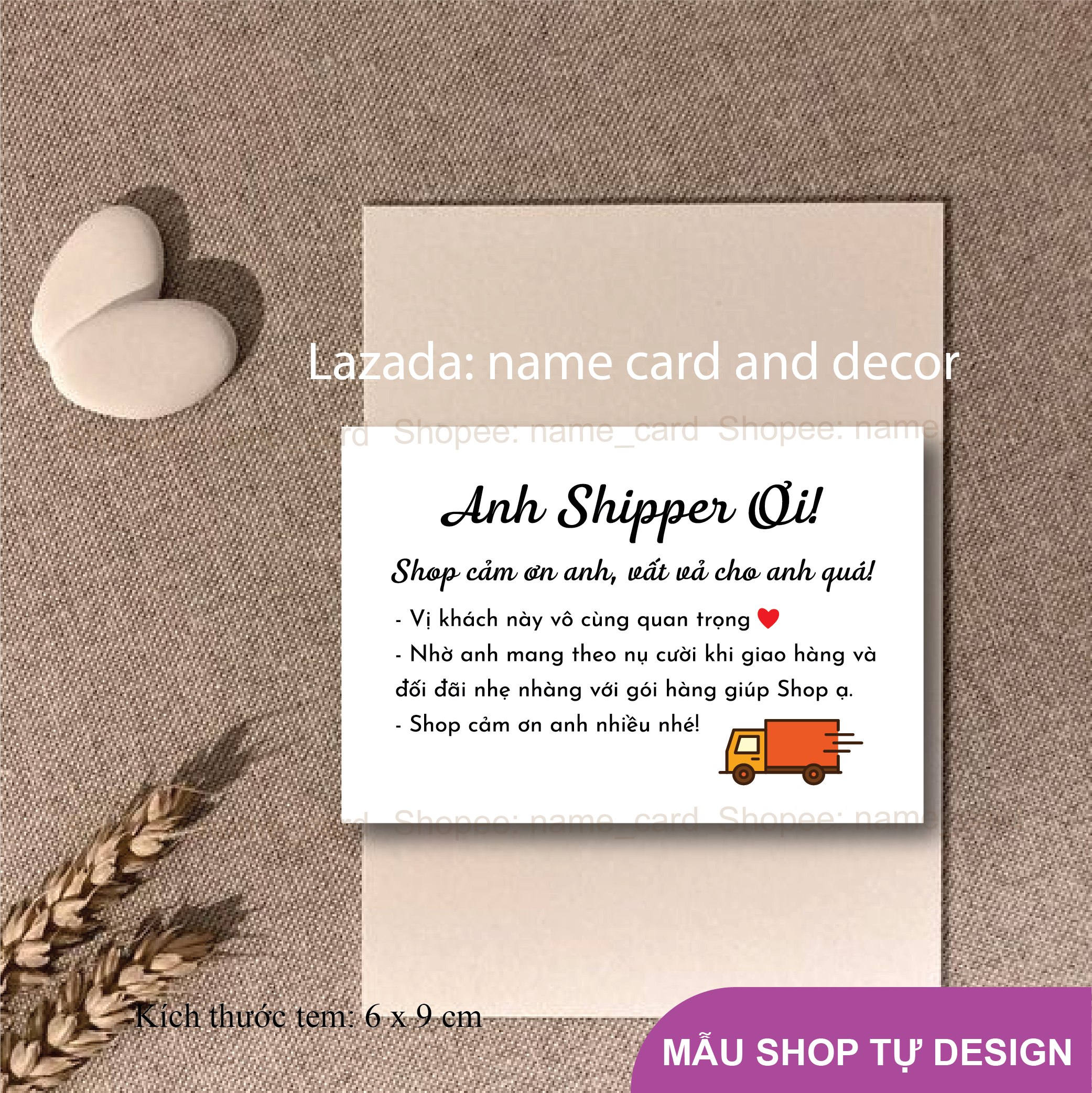 Tem dán cảm ơn shipper, decal nhãn dán
