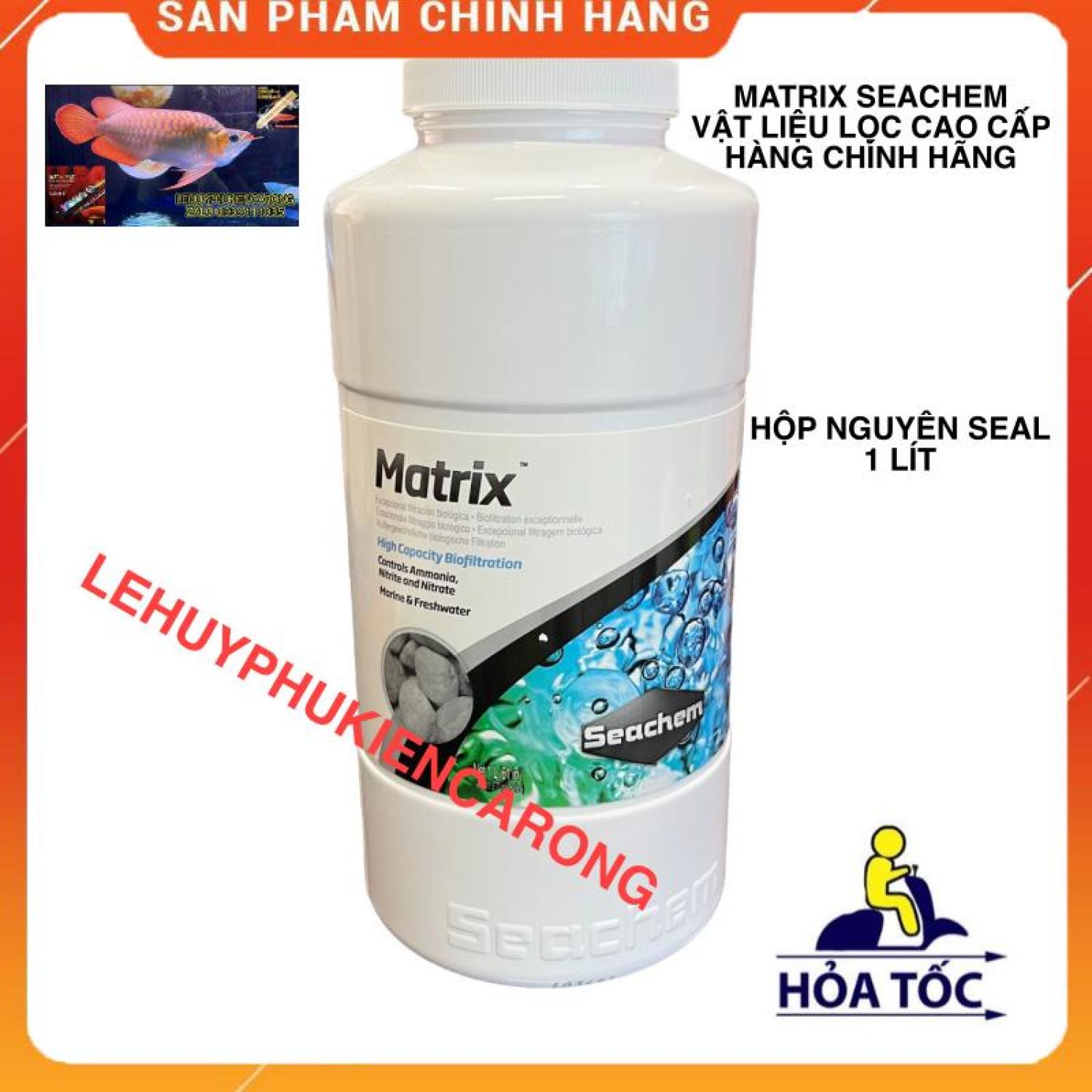 "hoàn tiền đến 10%" matrix seachem hộp 1 lít - vật liệu lọc cao cấp cho hồ cá hàng cty chính hãng