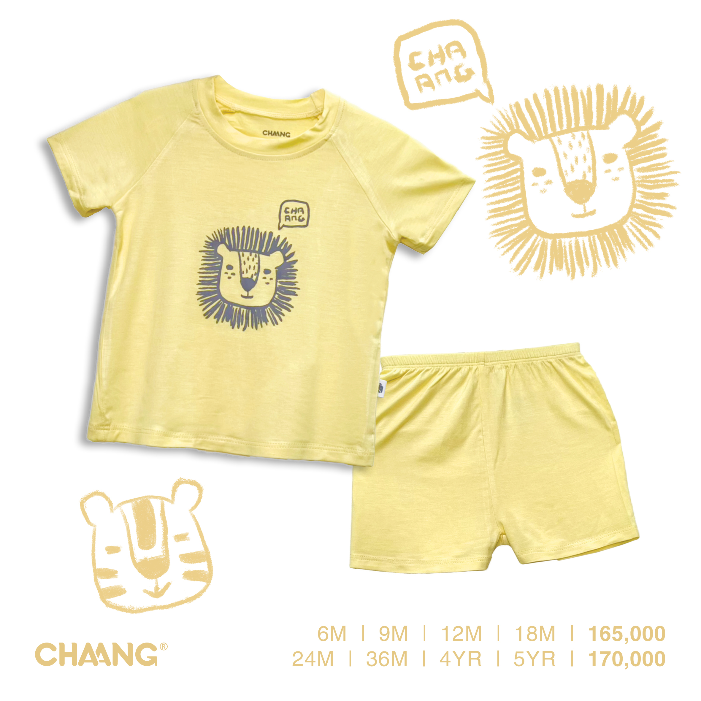 [CHAANG]Bộ cộc raglan Tigger vàng cho bé Chaang