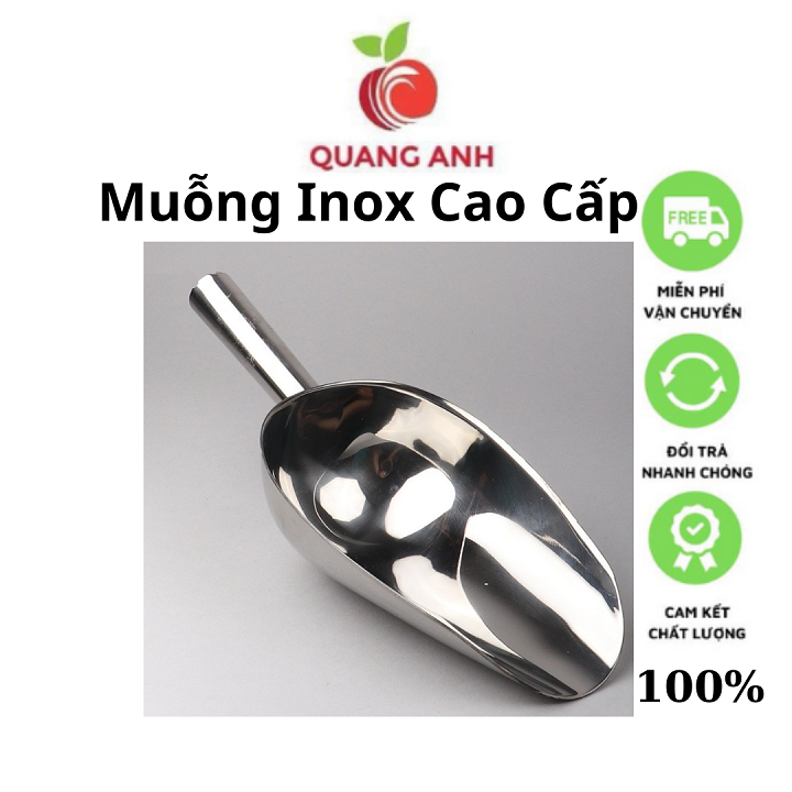 Muỗng inox xúc đồ chuyên dụng - muỗng xúc đá inox
