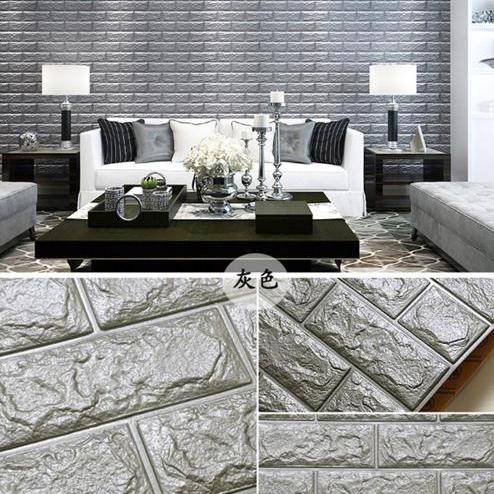 5 miếng xốp dán tường 3D giả gạch phong cách hàn quốc chịu lực chống ẩm mốc MARKETVIETNAM 70x77cm siêu đẹp