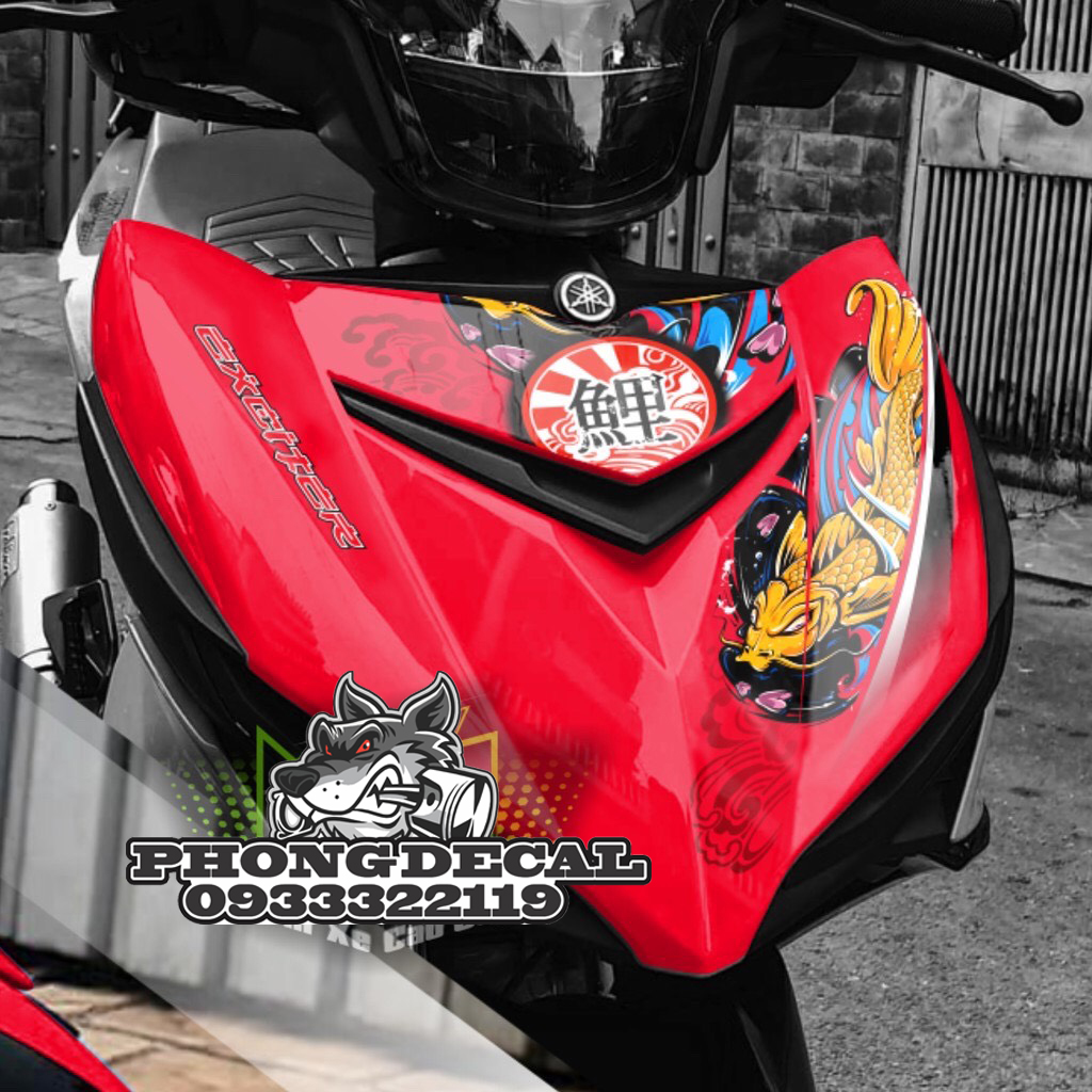 Tem Rời Yamaha Exciter 150 Cá Chép Dán XE Đỏ