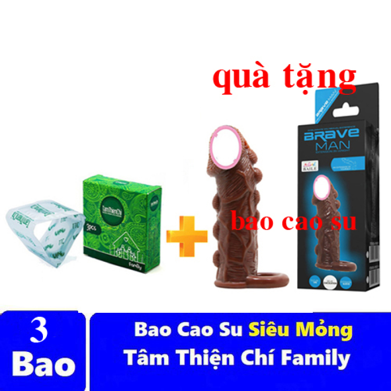 Bao cao su Tâm Thiện Chí FAMILY mỏng trơn 3 chiếc + có kèm quà tặng và gel bôi trơn