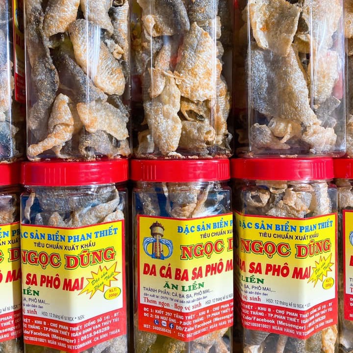 [FREESHIP MAX] Da Cá Ba Sa Phô Mai ( ăn liền ) là món ăn ngon của Shop Đặc Sản Biển Phan Thiết NGỌC DŨNG; Hộp 200 gram. HSD 12 tháng kể từ ngày đặt hàng.