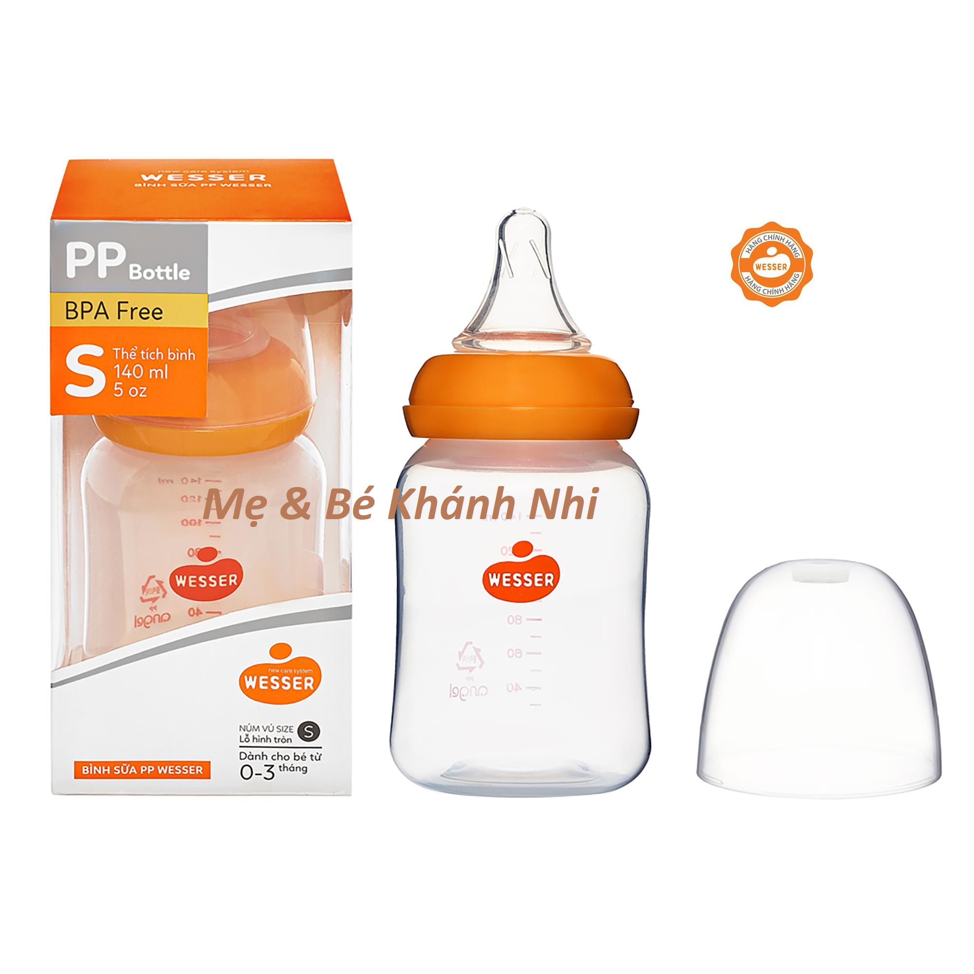 BÌNH SỮA CHO BÉ - BÌNH SỮA WESSER CỔ HẸP 140ML