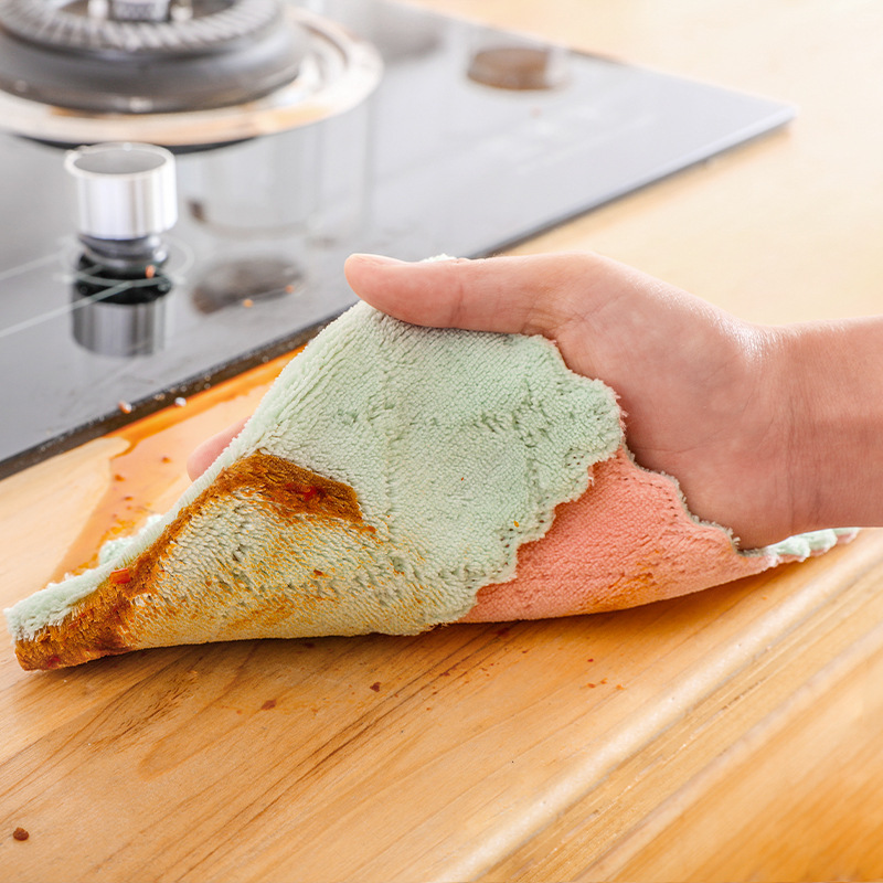 Square hand towel, super absorbent multi-purpose kitchen towel with fine cloth, no worry about scratching reusable objects