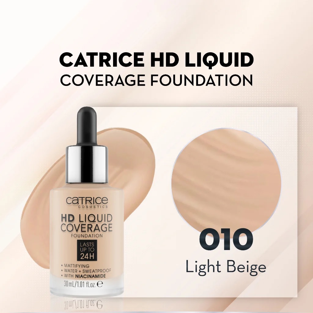 Kem Nền Kiềm Dầu, Che Phủ Tự Nhiên Catrice HD Liquid Coverage Foundation 30ml