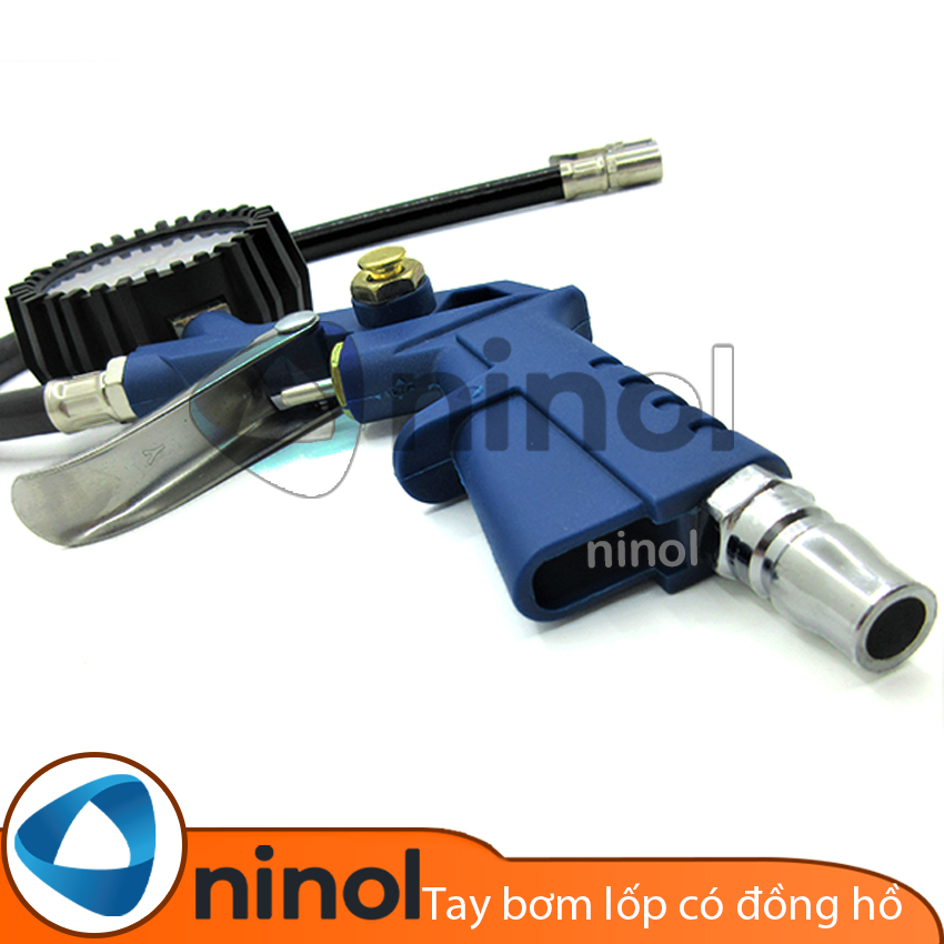 Tay bơm lốp có đồng hồ đo áp suất
