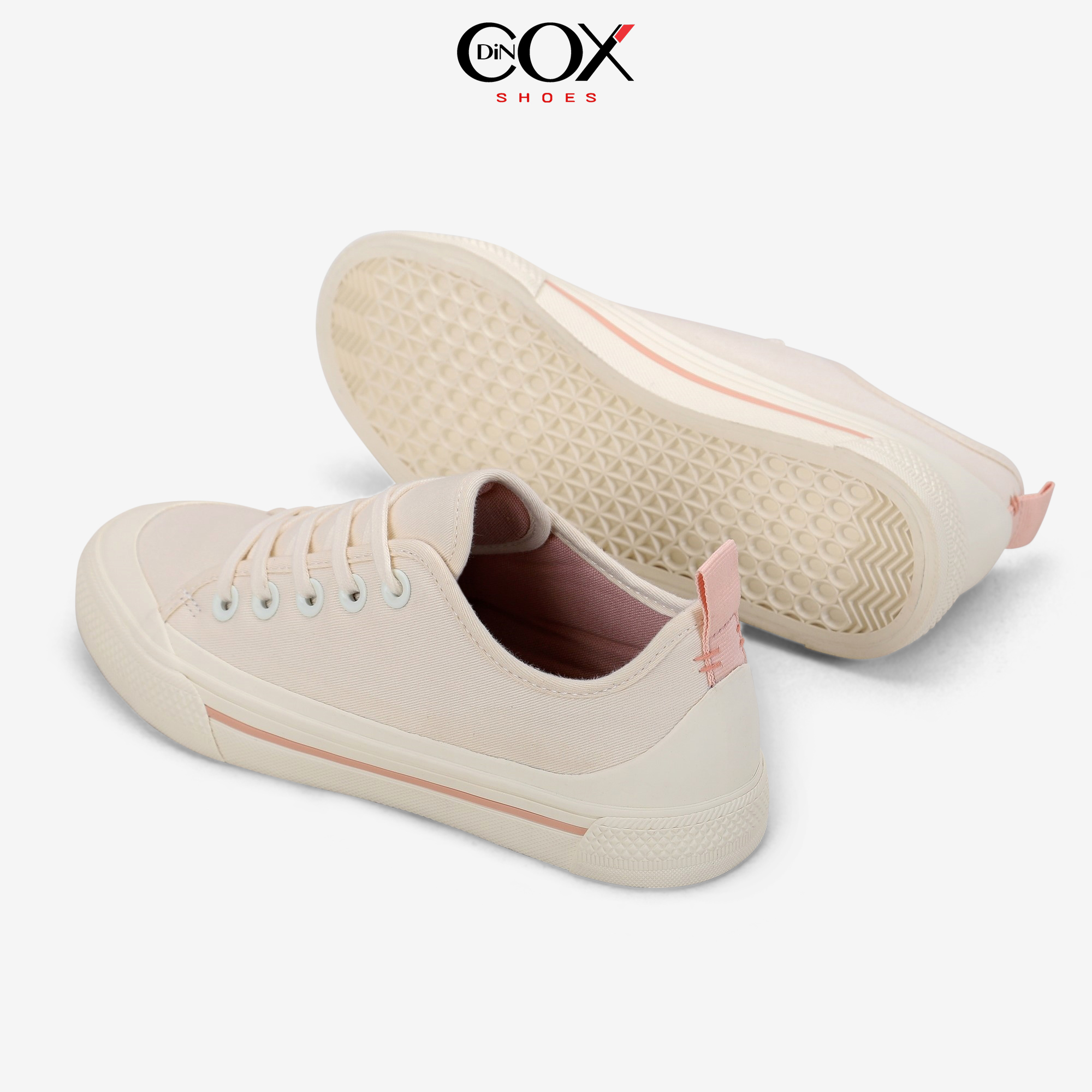 Giày Sneaker Nữ DINCOX Vải Canvas C20 Off White