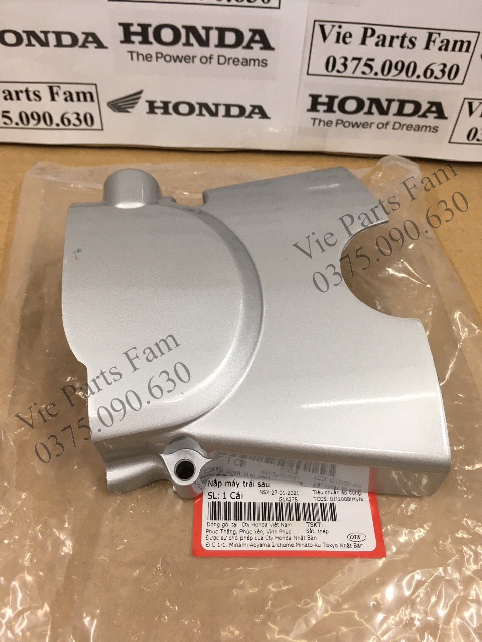 Nắp che nhông / Mang cá Wave 2 bóng, Super Dream, Future 1 màu bạc dùng chung, Chính hiệu Honda Motor VN